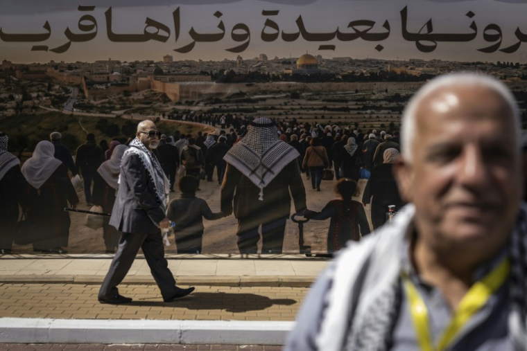 Des délégués réunis lors du 8e congrès général du Fatah, le 14 mai 2026 à Ramallah ( AFP / JOHN WESSELS )