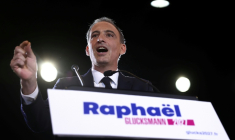 Raphaël Glucksmann, vainqueur de la primaire ssociale-démocrate, le 11 octobre 2026 à Paris ( AFP / ROMAIN PERROCHEAU )