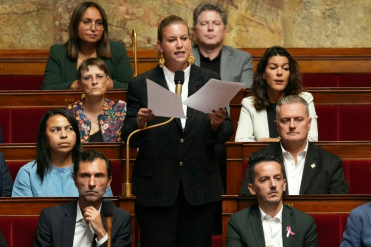La cheffe des députés LFI Mathilde Panot à l'Assemblée nationale à Paris, le 6 octobre 2026 ( AFP / Dimitar DILKOFF )