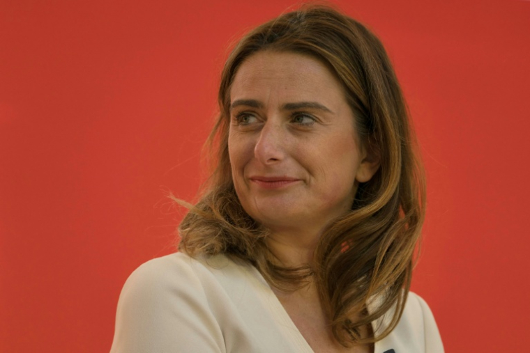 La patronne des Ecologistes Marine Tondelier lors de la 5e édition des "Rencontres de la Gauche"  à Bram, dans le sud-ouest de la France le 27 septembre 2025 ( AFP / Idriss BIGOU-GILLES )
