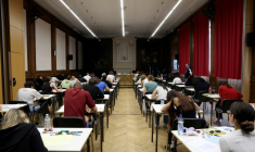 Epreuve de philosophie du baccalauréat au lycée Fustel de Coulanges de Strasbourg, le 18 juin 2024 ( AFP / FREDERICK FLORIN )