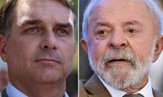Le sénateur conservateur Flavio Bolsonaro le 7 octobre 2026 (gauche) et le président de gauche Lula le 12 mars 2026 (droite) ( AFP / Evaristo SA )