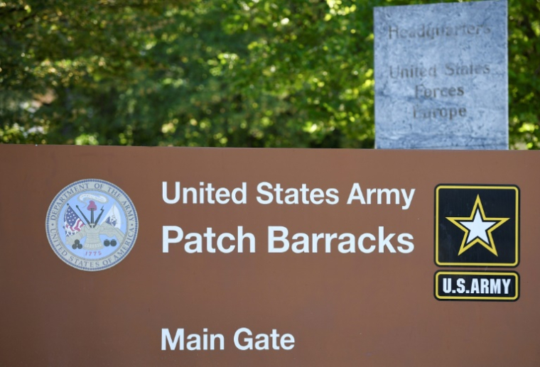 La porte principale du quartier général du Commandement des forces des Etats-Unis en Europe (EUCOM) à Patch Barracks à Stuttgart, dans le sud de l'Allemagne, le 29 juillet 2020 ( AFP / THOMAS KIENZLE )
