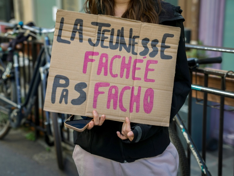 La mobilisation lycéenne, un déclic politique pour des jeunes avant la présidentielle ( AFP / GEOFFROY VAN DER HASSELT )