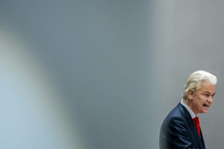 Le leader d’extrême droite néerlandais Geert Wilders lors d’un débat à la Chambre des représentants à La Haye le 4 juin 2025 ( ANP / Remko de Waal )