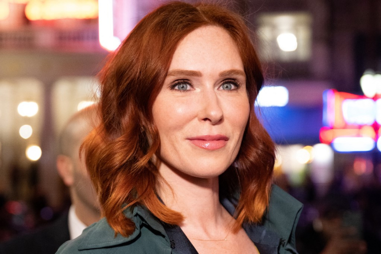 La comédienne star de "HPI" sur TF1, Audrey Fleurot, le 16 mars 2023 au Musée Grévin à Paris.  ( AFP / ZOULERAH NORDDINE )