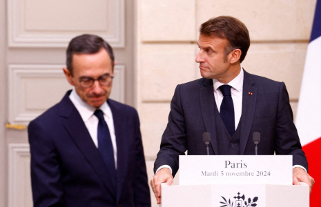 Bruno Retailleau et Emmanuel Macron, en novembre 2024, à l'Elysée ( POOL / STEPHANIE LECOCQ )
