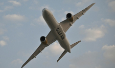 Un avion de la flotte de Gulf Air le 13 avril 2025. ( AFP / ANDREJ ISAKOVIC )