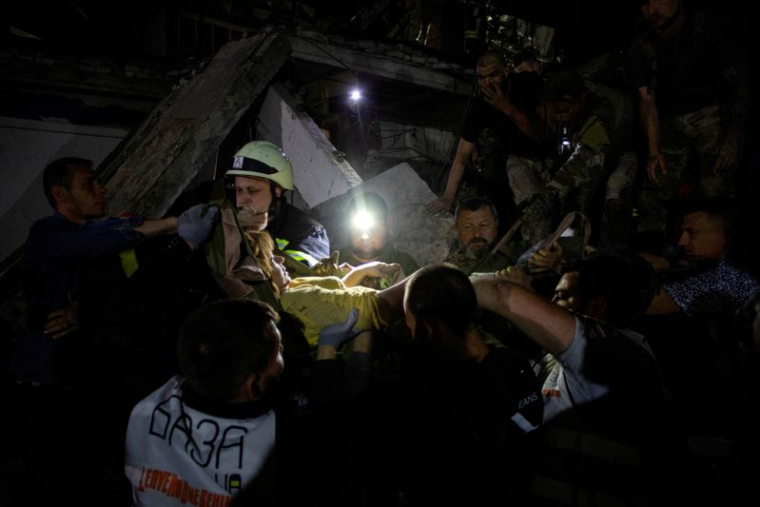 Conséquences d'une attaque de missiles russes à Kramatorsk, en Ukraine