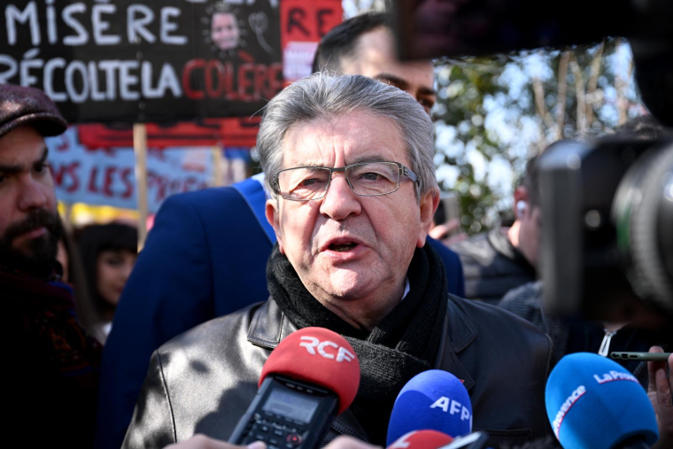 Jean-Luc Mélenchon, le 7 mars 2023,à Marseille ( AFP / NICOLAS TUCAT )