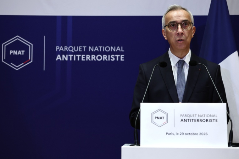 Le procureur de la République antiterroriste Olivier Christen, le 29 octobre 2026 à Paris  ( AFP / Anne-Christine POUJOULAT )