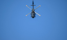 Un Airbus H145 à Budapest, en Hongrie, le 20 août 2024. ( AFP / ATTILA KISBENEDEK )