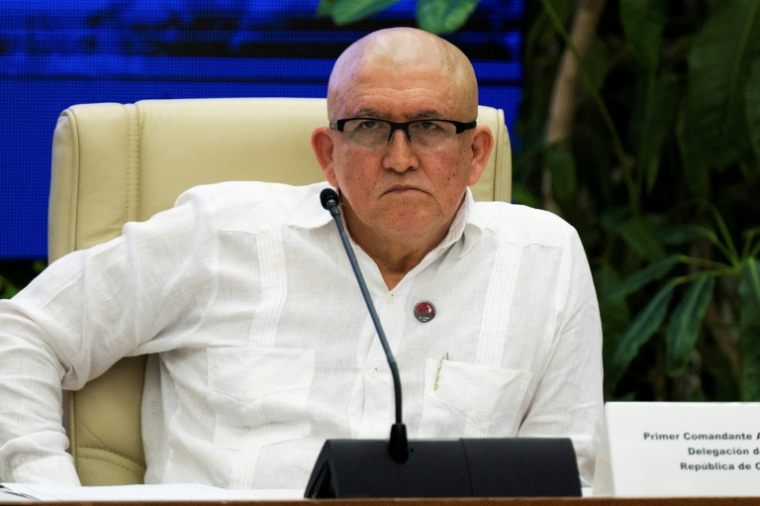Le commandant de la guérilla colombienne de l'ELN, connu comme Antonio Garcia, le 9 juin 2023 à La Havane, Cuba ( AFP / YAMIL LAGE )