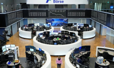 L'indice boursier allemand DAX est photographié à la bourse de Francfort