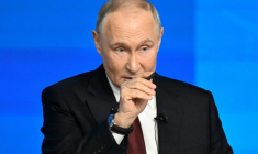 Le président russe Vladimir Poutine lors de sa conférence de presse annuelle, le 19 décembre 2025 à Moscou ( AFP / Alexander NEMENOV )