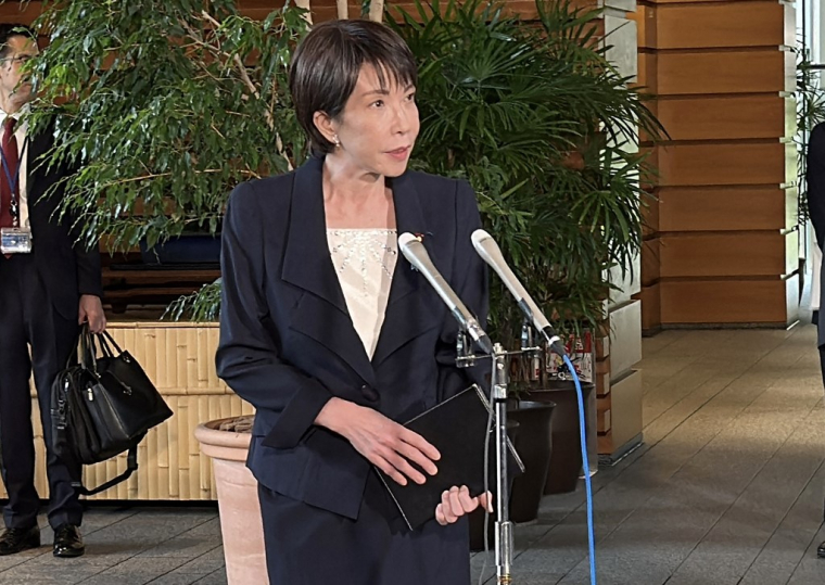 Sanae Takaichi à Tokyo, au Japon, le 22 octobre 2025. ( JIJI Press / STR )