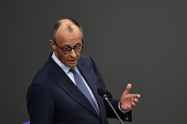 Friedrich Merz à Berlin, en Allemagne, le 25 mars 2026. ( AFP / JOHN MACDOUGALL )