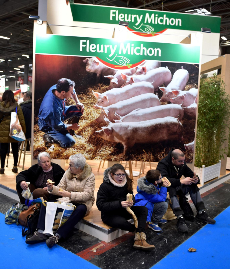 Fleury Michon au Salon de l'agriculture 2018. ( AFP / GERARD JULIEN )