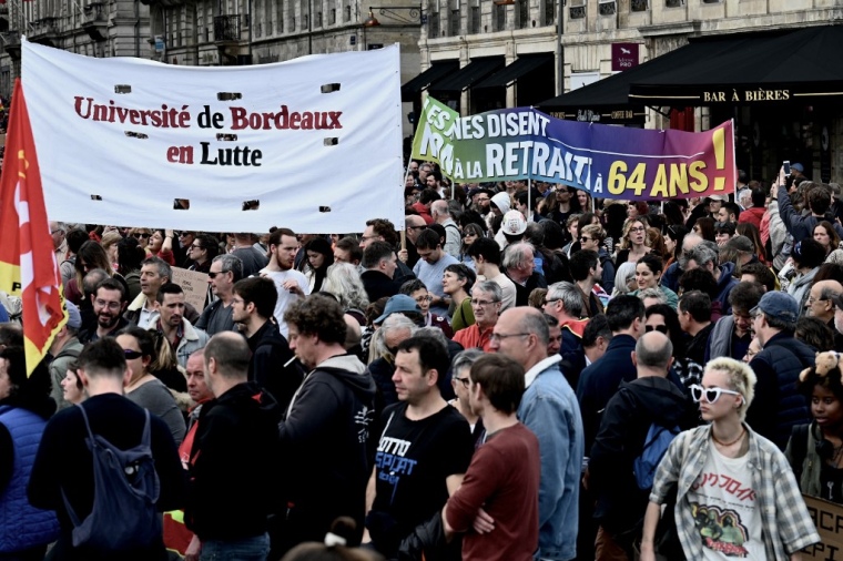 À l'université de Bordeaux le 23 mars 2023.  ( AFP / PHILIPPE LOPEZ )