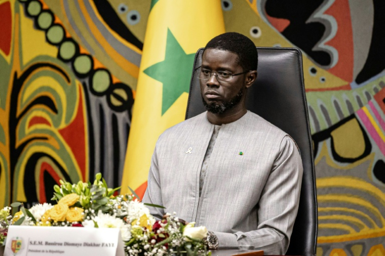 Le président sénégalais Bassirou Diomaye Faye à Dakar le 16 octobre 2025 ( AFP / PATRICK MEINHARDT )