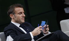 Emmanuel Macron, le 1er décembre 2023, à Dubai ( AFP / LUDOVIC MARIN )