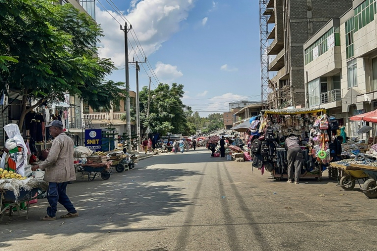 Vue générale d'un marché local à Mekele, la capitale de l'Etat éthiopien du Tigré, le 24 septembre 2026, alors que de nouveaux combats ont éclaté entre les rebelles tigréens et le gouvernement fédéral éthiopien ( AFP / - )