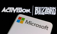 Photo d'archives du logo de logo Microsoft et Activision Blizzard