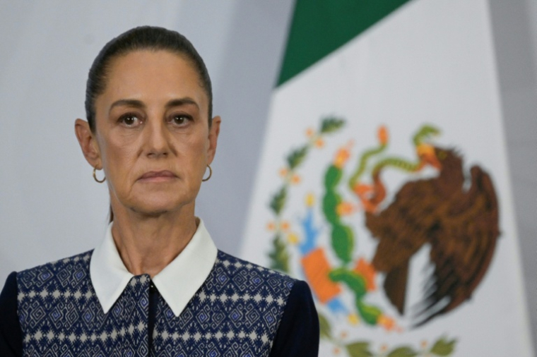 La présidente mexicaine Claudia Sheinbaum, le 14 avril 2026 à Mexico ( AFP / Alfredo ESTRELLA )