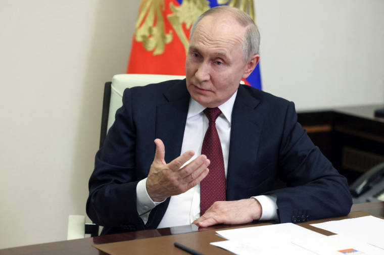 Vladimir Poutine à Moscou, en Russie, le 24 février 2025. ( POOL / MIKHAIL METZEL )