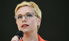 La députée de Seine-Saint-Denis Clémentine Autain s'est dite, mercredi 30 avril 2025, prête à être candidate pour représenter l'union de la gauche pour l'élection présidentielle de 2027 ( AFP / ALAIN JOCARD )