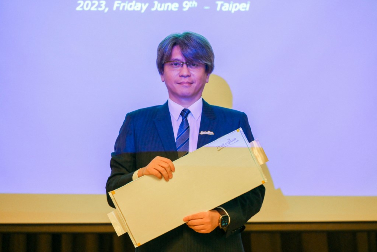 Le PDG de Prologium, Vincent Yang, à Taipei, à Taïwan, le 9 juin 2023. ( AFP / SAM YEH )
