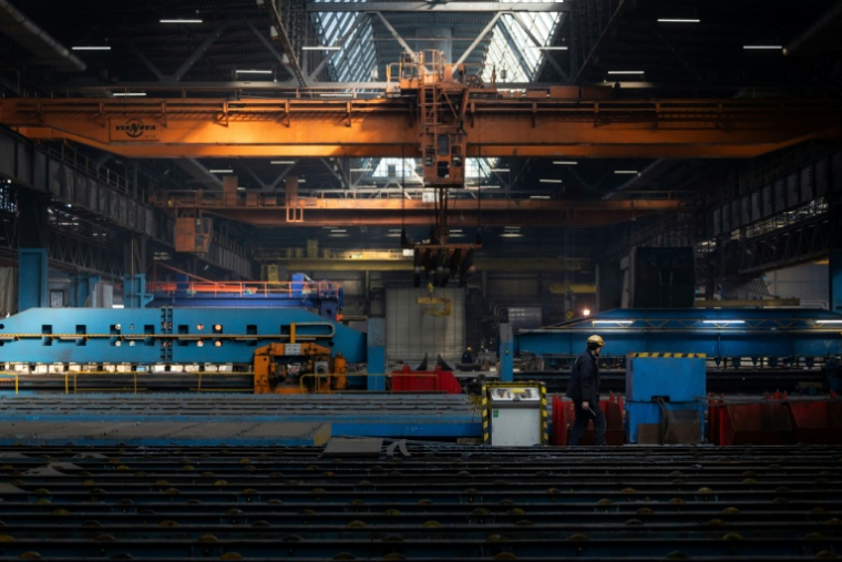 Une unité de production des chantiers navals de Gdansk, le 6 mars 2026 ( AFP / Wojtek RADWANSKI )