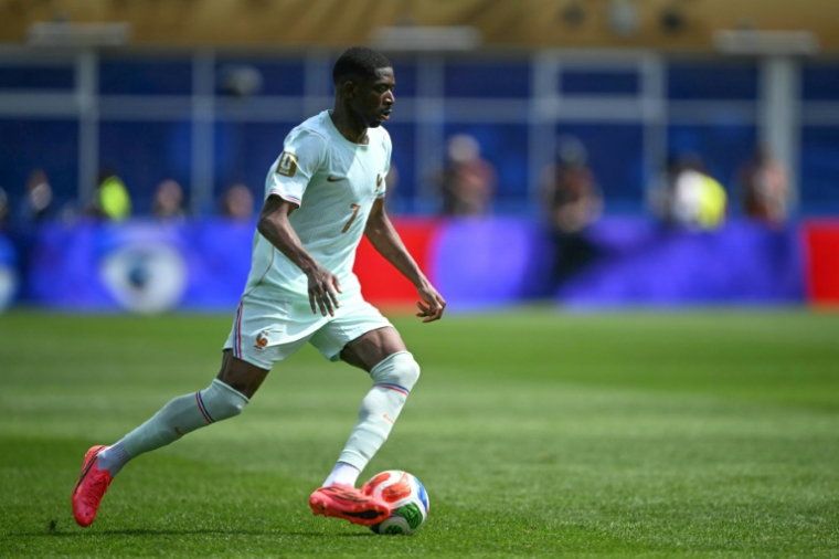 Ousmane Dembélé, auteur d'un triplé contre la Norvège (4-1) lors du Mondial, le 26 juin 2026 à Foxborough près de Boston ( AFP / MAURO PIMENTEL )