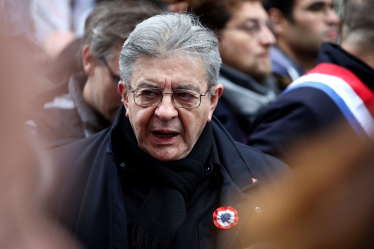 Le leader Insoumis Jean-Luc Mélenchon à la manifestation pour le pouvoir d'achat du 24 octobre 2026 à Paris ( AFP / Sameer AL-DOUMY )