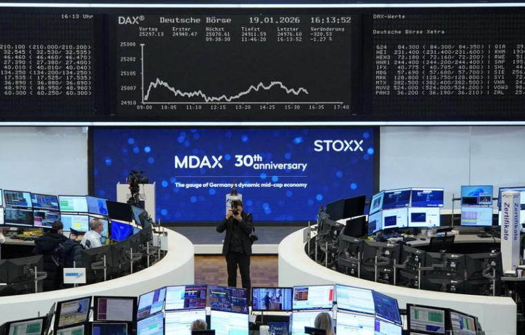 Le graphique de l'indice allemand des prix des actions DAX à la bourse de Francfort