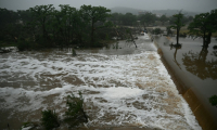 Inondations provoquées par la crue du fleuve Guadalupe, au Texas, à Kerrville, aux Etats-Unis, le 5 juillet 2025 ( AFP / RONALDO SCHEMIDT )