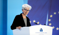 Christine Lagarde, présidente de la BCE lors de la conférence de presse de mai 2023 (Crédits: BCE)