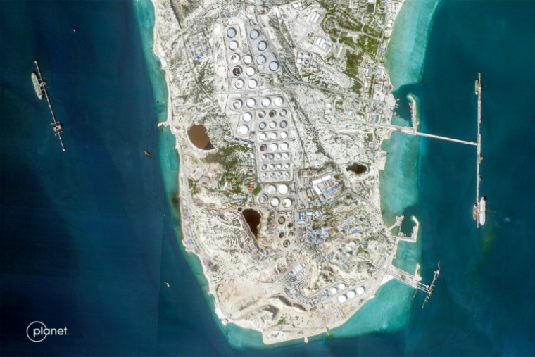 Image satellite prise par 2026 Planet Labs PBC montrant l'île iranienne de Kharg le 22 février 2026 ( 2026 Planet Labs PBC / - )
