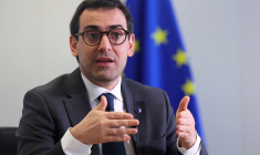 European Commissioner for Prosperity and Industrial Strategy Stephane Sejourne speaks during an interview with Reuters in Brussels