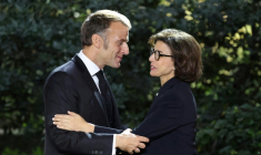 Le président Emmanuel Macron et Rachida Dati, alors ministre de la Culture, le 7 novembre 2025 à Mexico ( AFP / Ludovic MARIN )