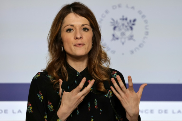 La porte-parole du gouvernement Maud Bregeon lors d'une conférence de presse à Paris, le 25 mars 2026 ( AFP / Ludovic MARIN )