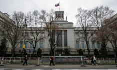 L’ambassade de Russie à Berlin, le 13 décembre 2025 ( AFP / John MACDOUGALL )