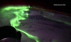 Des aurores australes vues depuis la Station spatiale internationale