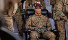 Le président du Burkina Faso, Ibrahim Traoré, à Ouagadougou, au Burkina Faso, le 15 octobre 2022. ( AFP / OLYMPIA DE MAISMONT )
