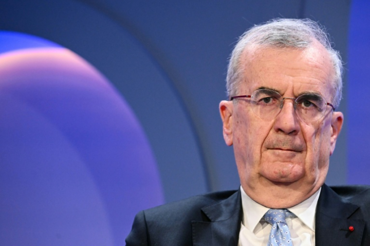 Le gouverneur de la Banque de France François Villeroy de Galhau, le 21 janvier 2026, à Davos, en Suisse ( AFP / Fabrice COFFRINI )