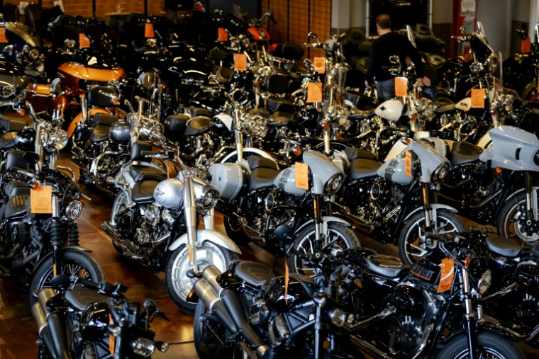 Des motos américaines Harley Davidson, aux Pays Bas, le 13 mars 2025 ( ANP / Robin van Lonkhuijsen )