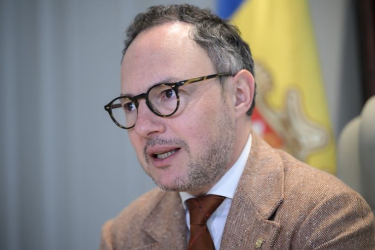 Le chef du gouvernement andorran Xavier Espot Zamora le 26 mars 2026, à Andorre-la-Vieille en Andorre ( AFP / Ed JONES )
