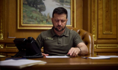 Le président ukrainien Volodimir Zelensky à Kyiv