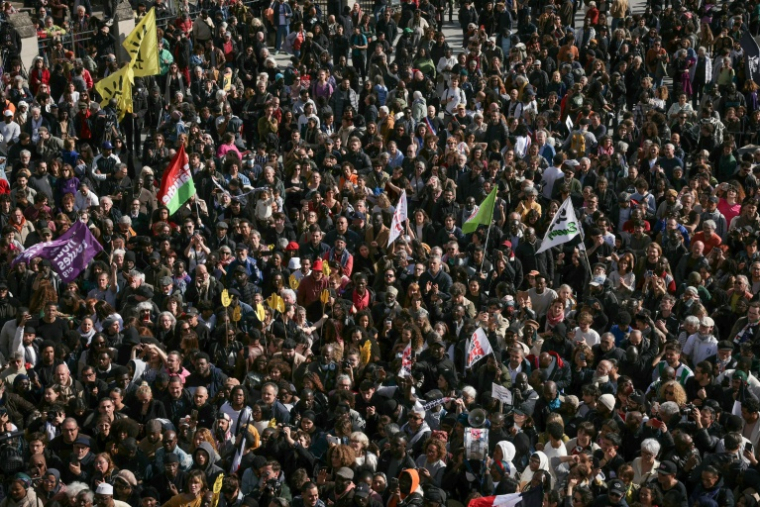 Rassemblement contre le racisme devant la mairie de Saint-Denis, organisé par le maire de Saint-Denis, Bally Bagayoko, le 4 avril 2026 en Seine-Saint-Denis ( AFP / Thomas SAMSON )