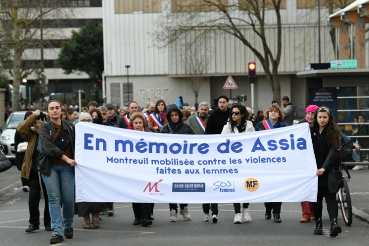 Une marche en hommage à Assia, à Montreuil près de Paris, le 21 mars 2023 ( AFP / BERTRAND GUAY )